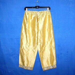 120% Silk Beaded Hem Cropped Pants